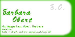 barbara obert business card